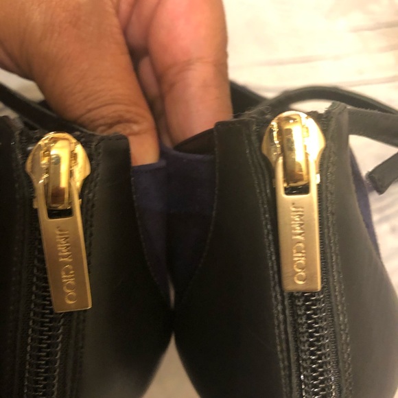 Jimmy Choo Vaunt Suède Bootie in Ink/Black - Picture 11 of 12